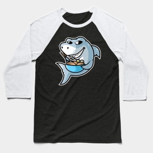 Shark Ramen Bowl Kawaii Neko Anime Japanese Noodles print Baseball T-Shirt